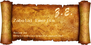 Zabolai Emerita névjegykártya